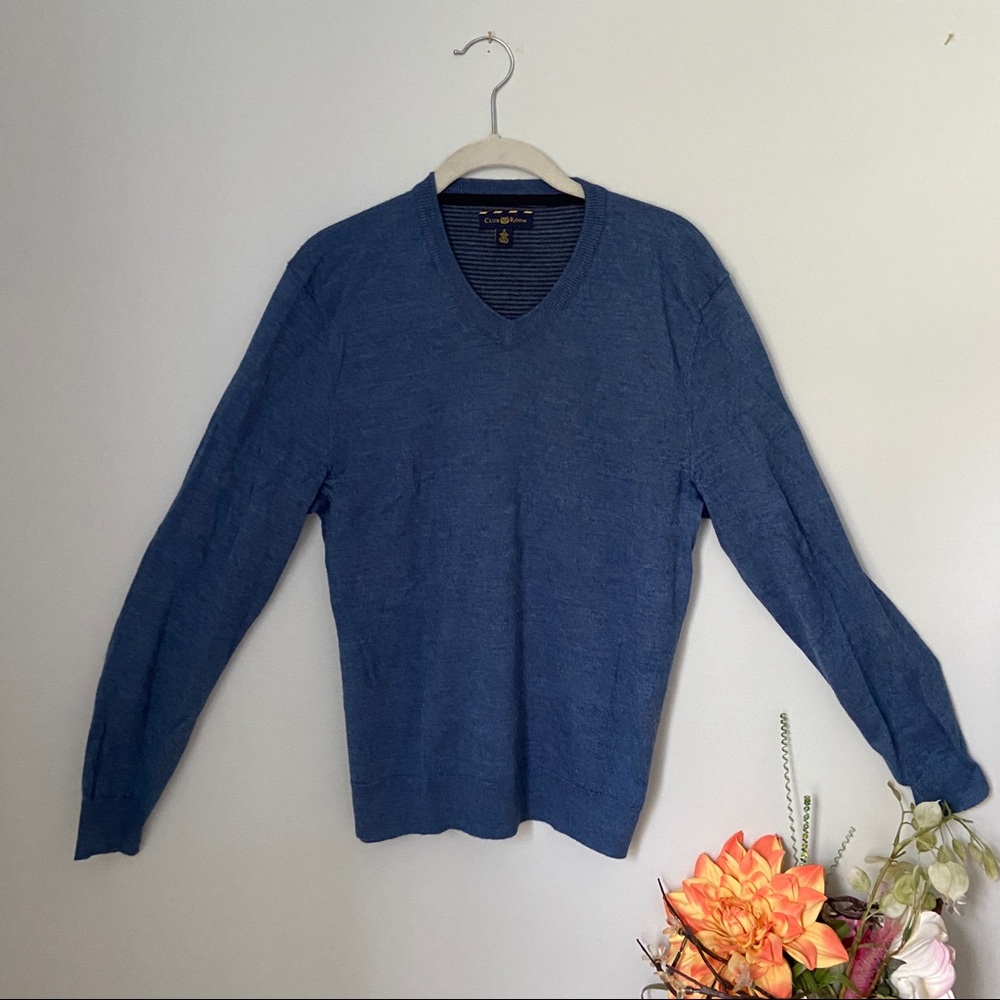 Club Room Merino Wool Blue Sweater